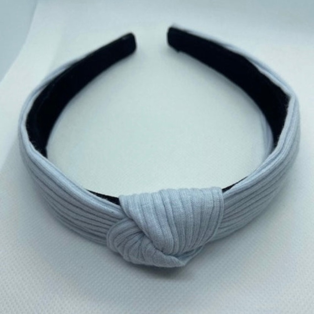 Dusty Blue Knotted Rib Headband